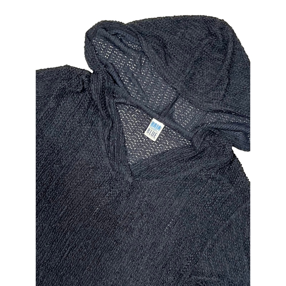Baja Blue, Black Hooded Cover-up, M, 611-C - Picture 2 of 3